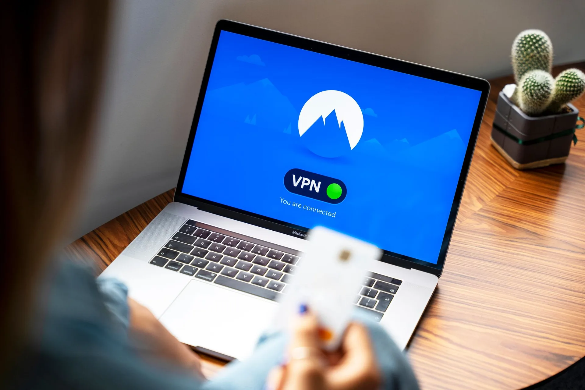 A laptop showing privacy software for secure internet browsing