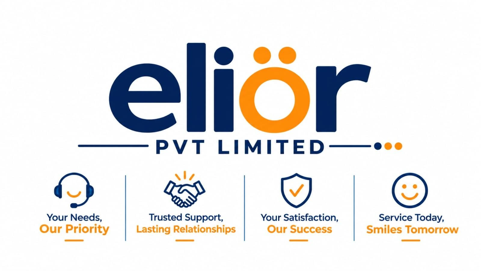 Official ELIOR identity: Your needs, our priority. Trusted support, lasting relationships. Your satisfaction, our success. Service today, smiles tomorrow.